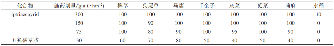 新型水稻田除草剂iptriazopyrid的合成与生物活性